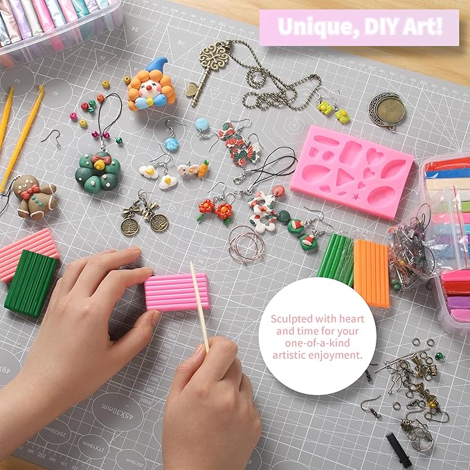 Aestd-ST Polymer Clay Kits, 85 Colors Oven Bake Modeling Clay for Kids, Non-Sticky Molding Clay with Sculpting Tools and DIY Accessories, Holiday Gift for Children and Artists