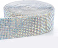 Novani Self Adhesive Rhinestone Ribbon, 1.14 Inch Wide 6 Yards 1 Roll, AB Crystal Diamond Bling Strips for DIY Crafts,Home Decor,Glitter Glass Rhinestones Tape for Crafting,Car Decoration