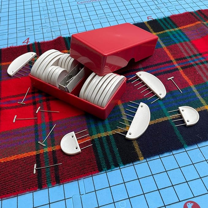 Red Suricata Curved Knit Blocking Combs Set of 25 Curved Edge Blockers for Knitting & Crochet Projects Extra 100 T pins Use with Blocking Mats - Patent Pending (25 Blockers - 2 Sizes)