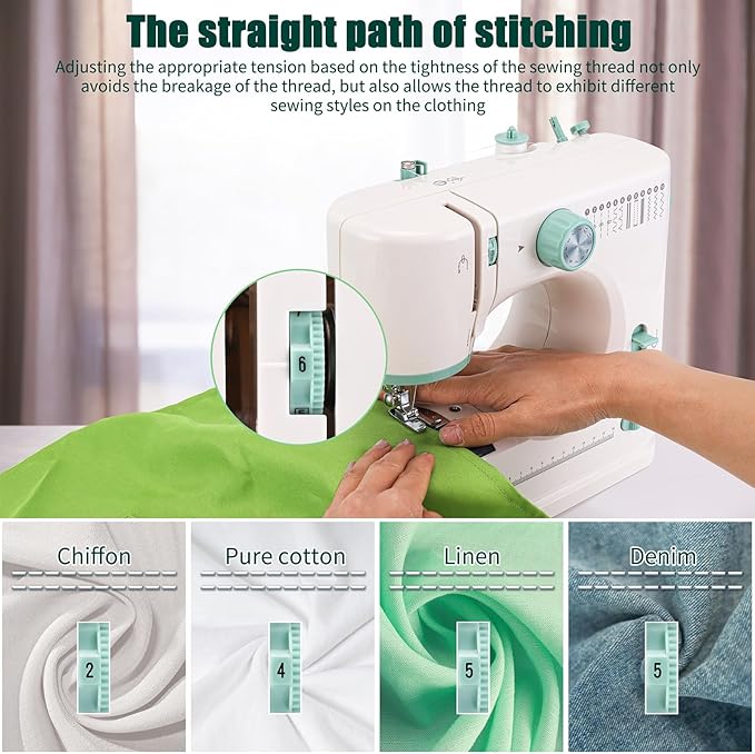 WINB Sewing & Quilting Machine with 12 Built-in Stitches – Lightweight Portable Free Arm Design for Mending Clothes, DIY Quilting, and Small Projects | Beginner-Friendly Home Sewing Kit