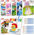 YMluky Paint with Water Books for Kid,6 Coloring Book with Magic Paint Set for Kids,Travel Coloring Kit，Arts and Crafts Suitable for Birthday (Kids Love)