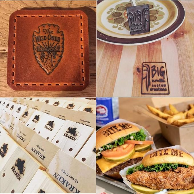 Electric Custom Wood Branding Iron,Personalized Leather Stamp for Party Wedding Bread Making Wood (3"x3" Electric Branding Iron Kit)
