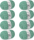 Chunky Yarn for Hand Knitting - #10 Chunky Chenille Yarn, Jumbo Big Thick Chunky Yarns for Crocheting, Super Bulky Chunky Knit Blanket Yarns, 8 Skein (25 yds 8 oz Each Skein), Misty Jungle Green