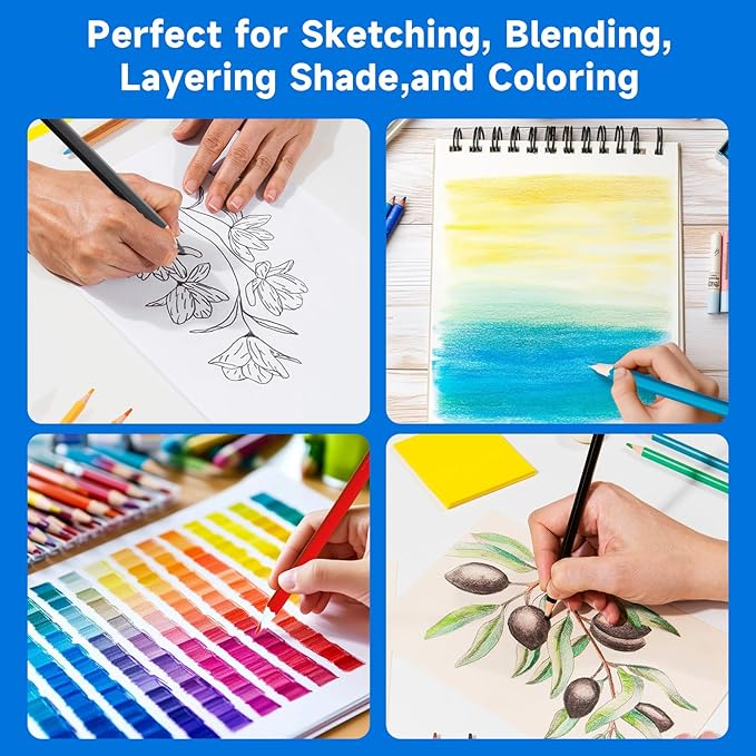 M&G 48 pcs Colored Pencils Set,Soft core color pencils for Adult Coloring Books, Christmas Stocking Stuffers for Adults Kids Artists Beginners, Coloring Drawing Sketching Pencils