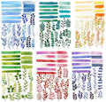 180PCS Botanical Leaf PET Stickers, Watercolor Plant Layering Tabs for Scrapbook Journal Planners and DIY Crafts