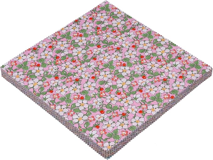 Layer Cakes 10 inch Squares for Quilting; Layer Cake Fabric for Quilting 10 inch; 42 10 x 10 inch Spring Floral Print Precut Cotton Fabric Squares Bundles for Sewing & Quilting Beginners