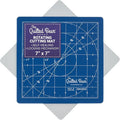 The Quilted Bear Rotating Cutting Mat 7" x 7" - Locking & Rotating Self Healing Cutting Board for Sewing, Fabric & Effortless Quilting - 360 Degree Sewing Supplies Mat for Craft Table (Blue)