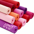 Large Stiff Felt Sheets Bundle Felt Fabric Sheets for Crafts 12 Rolls 8"x35" Soft Red Color 12 Assorted Colors Felt Pack for DIY Craft Sewing Squares Nonwoven Patchwork (Red)