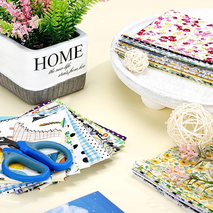 Tudomro 70 Pcs 10 x 10 Inch Cotton Fabric Squares Multicolor Quilting Fabric Bundles Precut Printed Patchwork Materials for Holiday DIY Crafts Cloths Handmade(Fresh Style)