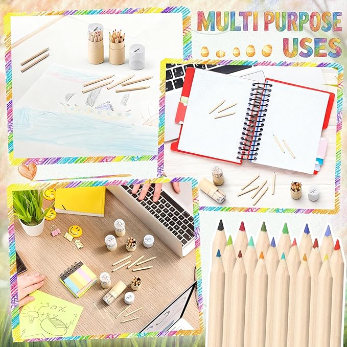 432 Pieces 18 Color Mini Drawing Colored Pencils with Sharpener Portable Color Pencils Set 3.35 Inch in Tube Drawing Pencil Bulk for Coloring Sketching Painting Supplies