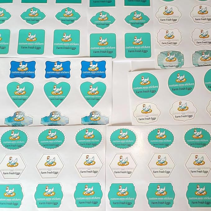 Made in USA Custom Carton Stickers Labels for Chicken, Personalized Chicken Egg Carton Packaging Sticker Label