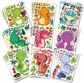 27 Sheet Dinosaur Stickers Make Your Own Dino Stickers for Kids 3+, Make-a-face Sticker Boys Girls Dinosaur Birthday Party Decorations, DIY Craft Birthday Party Favor Supplies