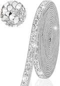 4-Yard Rhinestone Ribbon Self Adhesive Crystal Rhinestones,4-Yard Bedazzling Strips,Rhinestone Strips for DIY Craft,Rhinestones for Crafting,Home Decor,Transparent Crystals Color,0.4inch Width