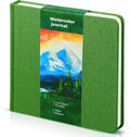 Dispowreath 5.5 x 5.5 in Watercolor Sketchbook Journal Square Watercolor Notebook Cold Press 140lb 300gsm Cotton Paper 48 Pages Journals Notebook Paper Pads(Christmas Green)
