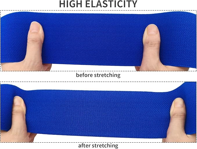 Royal Blue Wide Knit Elastic Band for Sewing 3 inch 5yards Double-Side Twill Woven Elastic Heavy Stretch Elastic Spool Band for Sewing Pants Waist-Wigs-Skirts-Craft-DIY Projects