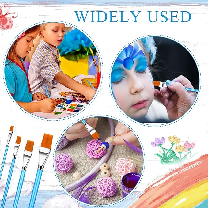 Crtiin 60 Pcs Operation Christmas Bulk Items Paint Brush for Acrylic Painting Paintbrushes Bulk Artist Brush for Detail Watercolor Oil Art(Blue,Multiple Sizes)