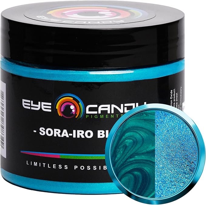 Eye Candy Pigments Premium Blue Mica Powder - Sora-IRO Blue (50gr) - for Epoxy, Resin, Soap, Paint, Woodworking, Acrylic Pouring, Bath Bombs, Fishing Lures - DIY Arts and Crafts Additive