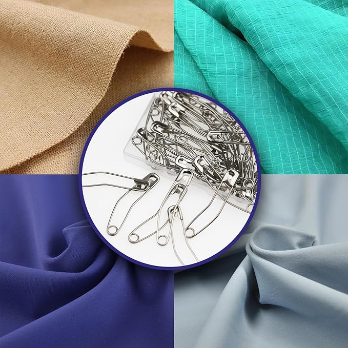 Quilt Safety Pin Curve 2 inch Sewing Supply Large Curve Safety Pin Quilt Stainless Steel Fabric Pin Baste for Quilting Knitting Sew Quilt Supply Quilting Pin 200PCS