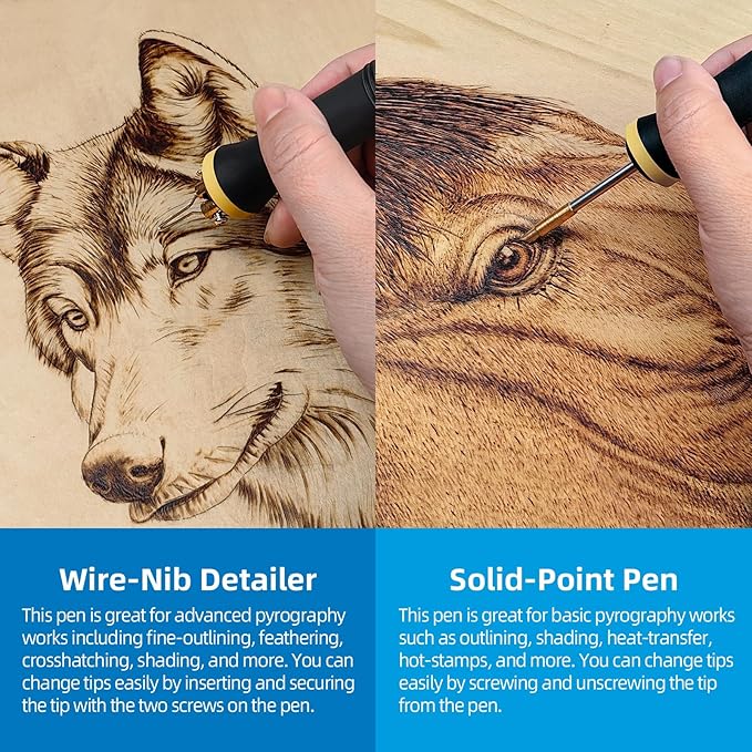 LH55-Z2-NS2 Wood Burning Tool 200~750℃, Wood Burning kit with Digital Thermometer Temperature Adjustable Temperature, 2 pyrographic Wood Burning pen Simultaneous heating, 36 pen tips