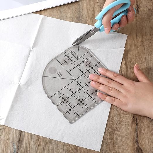 Thinp Curved Corner Cutter Ruler, Fabric Templates for Sewing Acrylic Sewing Patchwork Ruler Quilting Templates for DIY Sewings Accessories Multifunctional Tool (Transparent)