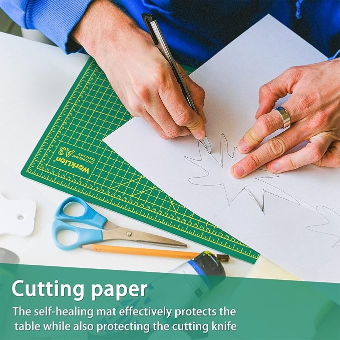 Worklion Self Healing Cutting Mat for Craft-Thickened 18inch x 12inch fabric sewing mat for quilting,rotary cutting, nonslip