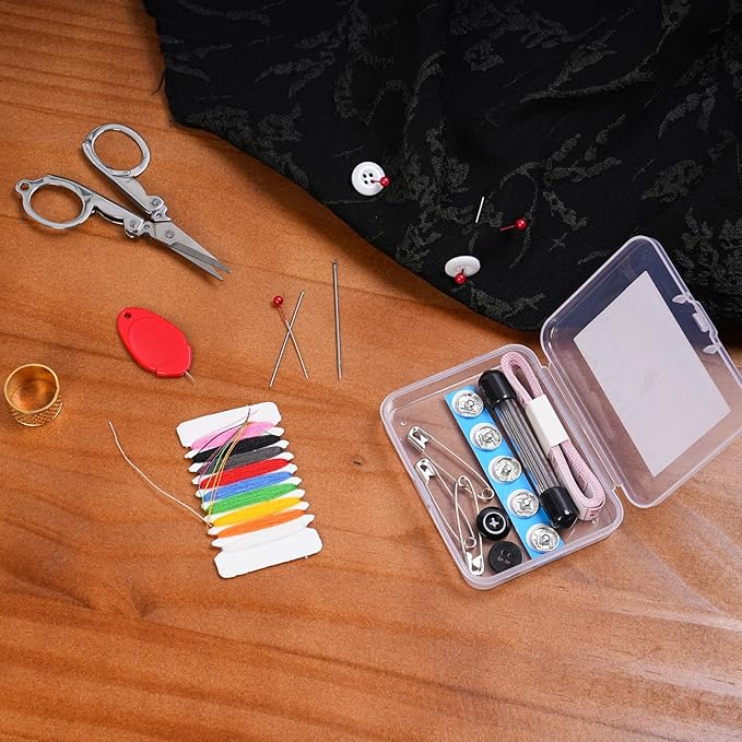 Travel Sewing Kit, Mini Sewing Kit Travel Size with Multicolor Threads, Scissors, Needles, Buttons, 38 Piece Portable Emergency Sewing Set with Case, Sewing Repair Kit for Adults - Craft Supplies (1)