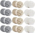 HOMBYS 12 Pack Chunky Yarn for Crocheting,Super Bulky Large Soft Fluffy Yarn,Plush Fuzzy Yarn,Thick Chenille Yarn for Hand Knitting/Arm Knitting,4 Cream,4 Light Grey,4 Khaki(Each 27yds,8 oz)