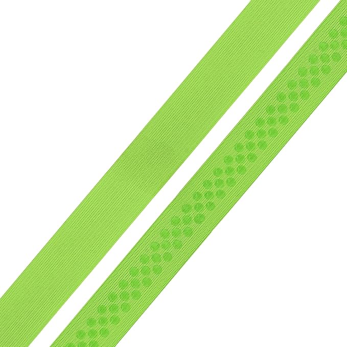 Mandala Crafts 1 Inch Elastic Silicone Gripper Tape for Clothing - 10 Yds Dotted Non Slip Elastic Band for Sewing - Lime Green Silicone Flat Fabric Stretchy Ribbon Straps