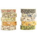 10 Rolls Skinny Washi Tape Set Texture Arts Adhesive Tapes Basic Patterns Decorative Masking Tape Sets for Craft, Kids, Scrapbook, DIY, Gift Wrapping (Style Five)