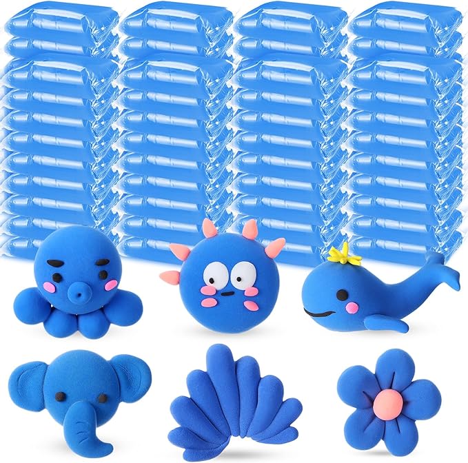 72 Pcs 38oz Air Dry Clay Bulk Modeling Ultra Lightweight Foam Modeling Clay for Kids Adults DIY Gifts Party Arts Crafts and School Project Supplies(Blue)