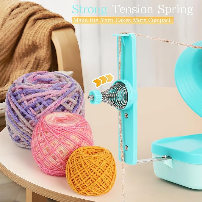 Electric Yarn Winder for Crocheting-Automatic Crochet Yarn Ball Winder for Perfect Neat Cakes-Stepless Speed with Strong Tension, Tangle-Free Knitting Gift for Seniors with Arthritic Hands(Green)