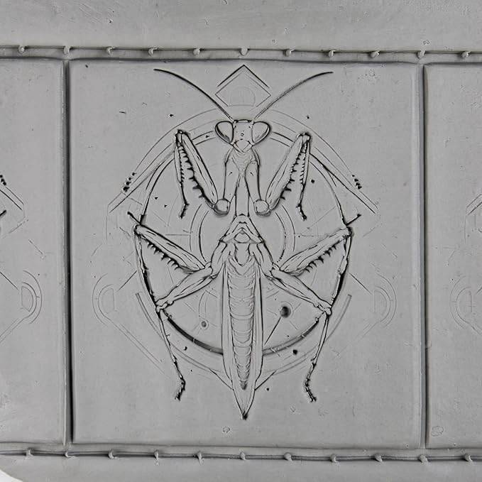 Praying Mantis Clay Texture Roller (4") - Insect Set #01 - Embossing Pattern Roller for Polymer & Ceramic Clay, Pottery & Crafts