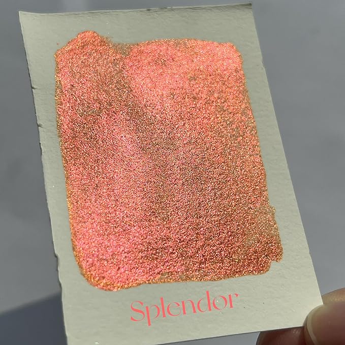 CSY art gallery Metallic Watercolor Paint Handmade Gold Watercolour Shimmer Mica Painting Full Pan Glitter Aquarelle (Splendor)
