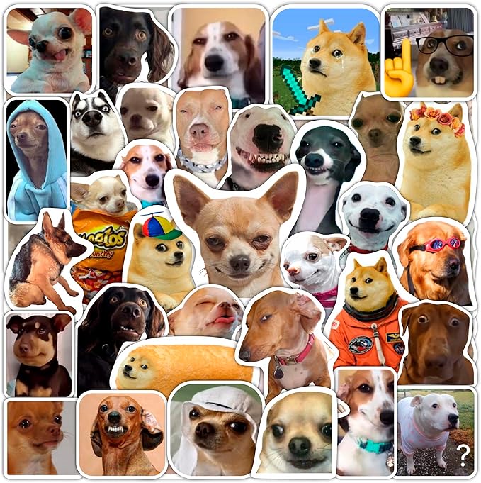 BulbaCraft Funny Dog Meme Stickers, Dog Gifts, Gifts for Women & Men