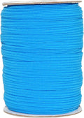 Mandala Crafts 6mm 50 Yds Roll of Blue Elastic Bands for Sewing - 1/4 Flat Elastics Cord - 1 4 Inch Braided Stretch Straps for Crafting