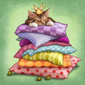 DIAMOND ART CLUB Princess and The Pea Kitty Diamond Painting Kit, Fun DIY Crafts for Adults, Square Diamond Art Canvas, 13" x 13"