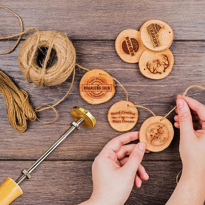 Custom Branding Iron for Wood Personalized Electric Logo Metal Branding Iron Durable Leather Iron Stamp Wedding Gift Handcrafted by Design for Meat Wood Paper Plastic-1"