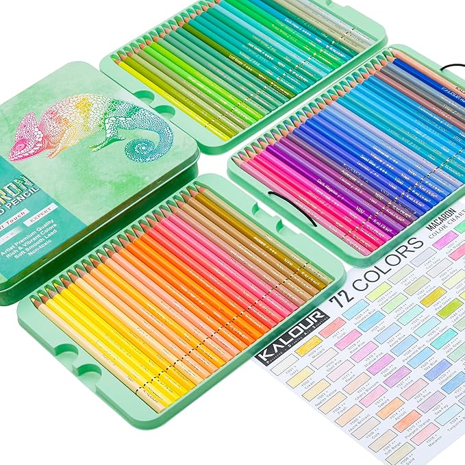 72+2 Count Macaron Pastel Colored Pencils for Adult Coloring Books, Artists Soft Core, Ideal for Drawing Blending Shading, Coloring Pencils Set Gift for Adults Beginners