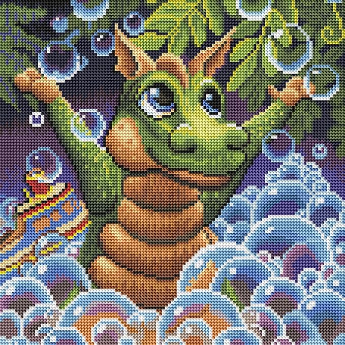 DIAMOND ART CLUB Bubbles - Spangler Diamond Painting Kit, Fun DIY Crafts for Adults, Round Diamond Art Canvas, 13" x 13"