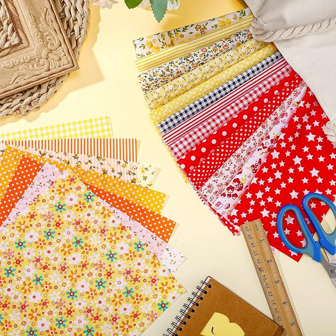Moukeren 500 Pcs 4 x 4 Inch Cotton Fabric Squares Pre Cut Patchwork Quilting Fabric Bundles Layer Floral Printed Quilt Squares Material for DIY Craft Sewing Clothing Scrapbooking Handmade Accessory