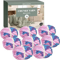 Jumbo Chunky Yarn for Hand Knitting - Super Thick Chenille Chunky Yarn for Crocheting - Extra Soft Bulky Fluffy Blanket Big Yarns 8 Jumbo Pack (27yds,8 oz Each Skein)