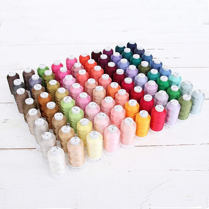 Threadart 80 Color Polyester Embroidery Machine Thread Set - Includes Sets C&D | 500M Spools 40wt | for Brother Babylock Janome Singer Pfaff Husqvarna Bernina Machines