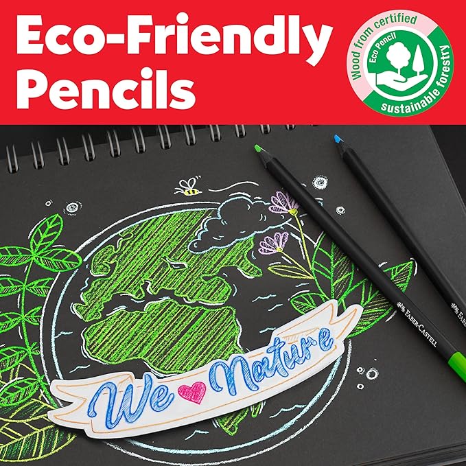 Faber-Castell Black Edition Colored Pencils, Metallic 1 Count (Pack of 12)