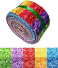 LUMANSUO Jelly Roll Fabric - 10 Assorted Solid Colors, 100% Cotton, 40 Pre-Cut Strips (2.5 x 44 Inch) Fabric for Quilting and Sewing,Paisley