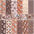 Konsait 24 Sheets Coffee Origami Paper 6x6, Single Sided Craft Paper Sheets Pattern Papers Coffee Party Decorations Decorative Cardstock for Card Making Supplies Scrapbook Supplies