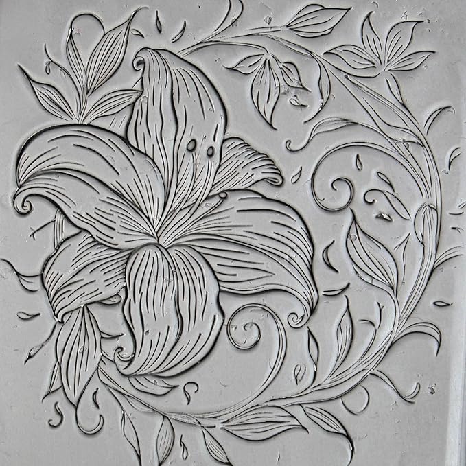 Exotic Flower Collection Clay Texture Rollers 4-Pack (4") - Flower Set #01 - Embossing Pattern Rollers for Polymer & Ceramic Clay, Pottery & Crafts
