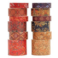 12 Rolls Chinoiserie Washi Tape Set Chinese Arts Adhesive Tapes Geometric Garden Decorative Masking Tape Sets for Craft, Kids, Scrapbook, DIY, Gift Wrapping (Prelude to a Night)