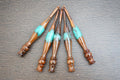 Blue Dutch Arts Wooden & Resin Crochet Hooks Set of 5 with Size:-4.5mm, 5mm, 5.5mm 6mm, 6.5mm | Ergonomic Yarn crochetting and Knitting Needles or Hook for Arthritic Hands & Soft Grip. (Peacock Blue)