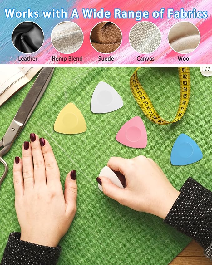 10PCS Triangle Tailor's Chalk Set, Fabric Sewing Chalk Markers, Washable & Easy - to - Erase, Precise and Durable, Ideal for Fabric Marking in Sewing, Quilting and More，4Color.