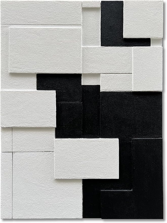 Art 40x28 inches Hand-Painted Modern Minimalist Black and White Abstract Art Oil Painting Canvas Wall Deco Art Painting